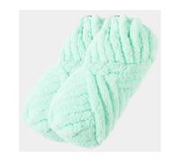 2Pcs Total 500g Chunky Polyeter Yarn for Hand Knitting Bulky Crochet line for hat Blanket mat pet House Sweater Rope for Crochet & Knitting(2PCS 7 Water Green)