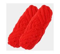 2Pcs Total 500g Chunky Polyeter Yarn for Hand Knitting Bulky Crochet line for hat Blanket mat pet House Sweater Rope for Crochet & Knitting(2PCS 12 red)