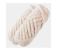 2Pcs Total 500g Chunky Polyeter Yarn for Hand Knitting Bulky Crochet line for hat Blanket mat pet House Sweater Rope for Crochet & Knitting(2PCS 2 Beige)