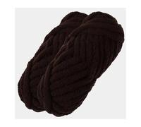 2Pcs Total 500g Chunky Polyeter Yarn for Hand Knitting Bulky Crochet line for hat Blanket mat pet House Sweater Rope for Crochet & Knitting(2PCS 26 Coffee)