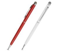2pcs Touch Screen Stylus Pen for Learning Devices, Metal, Red White | Precise Control, Smudge-free Input, Enhanced Sensitivity, for Students, Artists, E-readers, Digital Drawing