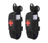 2Pcs Tourniquet Pouch 6x2" Waterproof 600D Oxford Fabric Tourniquet Holder, Lightweight Multi-Use Empty Compact Medical Pouch for Camping Hiking Home Travel, Black, Holder for Gun
