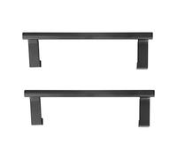 2Pcs Towel Rack Black Hangable Punch Nail Cabinet Door Towel Rack for Home Hotel (23CM)