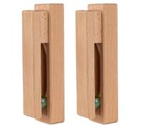 2PCS Towel Rack Wall Mounted 5.1x1.8x3.2'' Beech Wood Towel Rack with Bead Grip Space-Saving Adhesive Towel Hooks for Tea, Hand and Bath Towels Wood Towel Hook