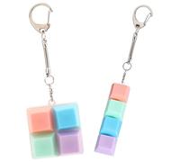 2Pcs Toy Fidget Keychain, Keyboard Fidget Toy, Fidget Keyboard Sensory Toys with To Relief Stress,4 Button Finger Toys for Students Teens Relieving Stress with Adult to Relief Stress Pass the Time