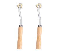 2Pcs Tracing Wheel Sewing Tools Stainless Steel Roller Pattern Wheel Wooden Handle Needle Point Tracing Wheels Overstitch Tracing Pricking Wheel for DIY