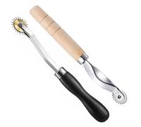 2Pcs Tracing Wheel, Stainless Steel Fabric Cutter Wheels, Dressmaker Sewing Pattern Wheel with Wooden & PVC Handle, Serrated Stitch Marker for Tailoring, Leather, Paper & Craft Projects