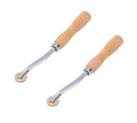 2PCS Tracing Wheel, Stainless Steel Incisive Needle Teeth Stamped Metal Pins Pounce Wheel with Wooden Handle for Leather Craft Tracing Paper