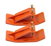 2Pcs Tractor Bucket Protector, Bucket Edge Anti-Skid Device, Heavy Duty Steel Bucket Attachment for Snow Leaves Removal, Spreading Gravel, 28 * 10 * 11cm, Orange