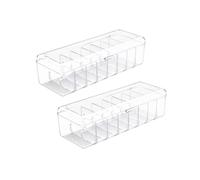 2Pcs Trading Card Storage Box, Card Storage Box Plastic, Trading Card Case with Removable Dividers, for Standard Card
