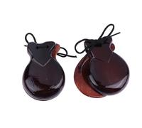 2Pcs Traditional Castanet Wood Spanish Castanets Flamenco Dance Castanets With String Hand Clapper Children Percussion Orff Music Instrument