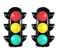 2Pcs Traffic Light Balloon 31Inch/New York Party Decorations/Race Car Birthday Decor/Giant Red Yellow Green Balloon for School Traffic Safety Theme, Back to School/Sex City Chic Party/Cityscape Props