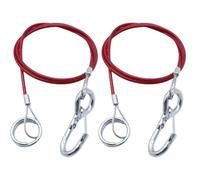 2pcs Trailer Breakaway Ropes 1 Meter 4mm Diameter Brake Cable Hook Tearoff Rope for Safe Trailer Braking