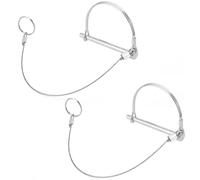 2pcs Trailer Coupler Pins, 1/4" x 3.2" Carbon & Stainless Steel Wire Trailer Hitch Pin with Anti-Lost Towing Rope Ring Clip for Gate Safety Trailers and Hitches Locking Latch Parts Accessories