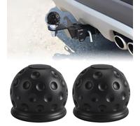 2Pcs Trailer Hitch Ball Cover,50mm Rubber Tow Ball Cover,Tow Bar Ball Cover Cap,Ball Head Cover Towing Hitch,Soft Ball Protect Tow Bar Ball Case,Tow Bar Cover for Trailer Caravan Truck,Tow Hook Cover