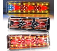 2PCS Trailer Tail Light, Rectagular Led Truck Light Bar, Reverse | Tail | Stop | Turn Signal Brake LED Tail Light for Flatbed Camper Boat Trailers Construction Vehicles Caravans Snowplow (24V 46LED)