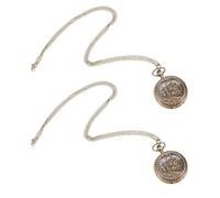 2pcs Train Skeleton Pocket Watch Hand Winding Alloy Vintage Unisex