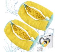 2PCS Trainer Washing Machine Bag, Reusable Laundry Kit with Zipper Deep 360° Cleaning Shoe Bag Lightweight Portable Shoe Cleaner for Sneakers, Canvas, Tennis Trainers