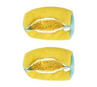 2Pcs Trainer Washing Machine Bag, Strong and Durable Shoe Laundry Bag with Zipper 360° Wrap-Around Cleaning Shoe Cleaning Tool for Trainers Sneakers (Yellow)