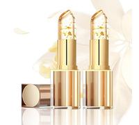 2pcs Transferproof Colour Changing Lipstick, Long Lasting 24H Lip stick, Moisturizing Glossy Tinted Lip Gloss with Gold Foil, Temperature Reactive Lipstick for Women, Non-Sticky, Kiss-Proof