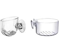 2Pcs Transparent Acrylic Aquatic Plant Cups with Suction - Aquarium Decoration 2 Shapes for Fish Tank Ornament