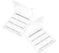 2pcs Transparent Compact Empty Eyeshadow Pallet, Clear empty pallets for makeup, very hard and smooth for usage, highlighter make up containers, Professional Grade for Daily Performance