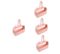 2pcs Transparent Cosmetic Bag Small Makeup Bag Portable Toiletry Bag Toiletry Carry Pouch Zipper Makeup Organizer Zippered Toiletry Bag Pink Lotion PVC Travel Container(Pinkx4pcs,30X21X10CMx4pcs)