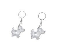 2PCS Transparent Dog-Shaped Hair Collector Keychain,Pet Hair Storage Keepsake Capsule Pendant,Dog Lover Memorial Charm for Bags, Keys, Backpacks_Jack Russell