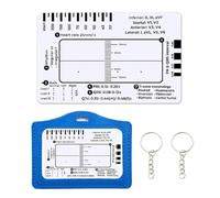 2PCS Transparent ECG 7-Step Ruler 8.6x5.4cm with Card Holders Apertures and Lobster Clasps Portable Assessment Tool for Students Paramedics and Medical Use