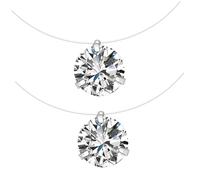 2Pcs Transparent Fish Wire Necklaces for Women Chic Zircon Pendant Jewelry Elegant and Lightweight Design for Special Occasions and Daily Wear for Friends