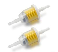 2pcs Transparent Nylon Inline Fuel Filter for Lawn Mower Engine Fuel Lines Fits 6mm 1/4 inch and 8mm 5/16 inch Hose Diameter Dimensions 35mm x 100mm