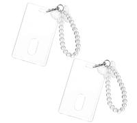 2Pcs Transparent Photocard Holder, Kpop Photo Card Holder with Butterfly Chain, Durable PS+Zinc Alloy Kawaii ID Badge Holder for Credit ID Bank Card Bus Card Student Card ID Badge