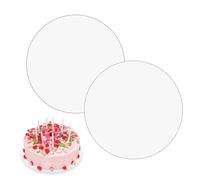 2Pcs Transparent Round Acrylic Cake Base Board Picture Frame - Thick Clear Sheets for Display Projects, Painting - Circle Clear Sheets