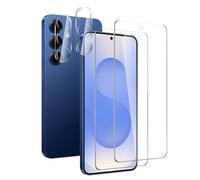 2Pcs Transparent Tempered Glass Screen Protector + 2Pcs Lens Protector for Samsung Galaxy S25 5G, 9H Hardness, HD Clear, Anti-Fingerprint, Anti-Scratch, Perfect Fit