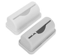 2pcs Trash Bag Dispenser for Kitchen Wall Mounted Plastic White