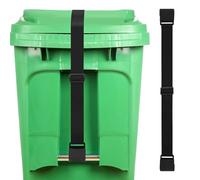 2PCS Trash Can Lid Lock, Heavy Duty Windproof Metal Trash Can Lock Bear Proof Bungee Cord Belt Adjustable Garbage Bin Lid Locks Security Strap for Outside Animals Raccoon Wind and Spilling