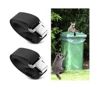 2pcs Trash Can Strap, 27.56x1.41in Adjustable Wheelie Bin Strap Strong Garbage Can Lock Trash Bin Lid Accessories Parts for Outside Use to Prevent Animals from Tipping Over Locking Trash Bin(Black)
