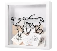 2Pcs Travel Adventure Archive Shadow Box, 8 Inch Adventure Archive Travel Memory Keepsake Top Loading Shadow Boxes Ticket Memory Box Frame for Ticket Photo Postcard Movie Stubs Collection (Map)