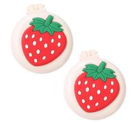 2Pcs Travel Hair Brush with Mini Mirror - Portable Folding Round Massage Brush for Girls and Women, Strawberry Hair Care
