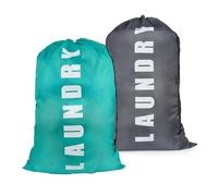 2Pcs Travel Laundry Bag, Laundry Bags for Travelling, 24" × 36" Foldable Travel Laundry Bags for Dirty Clothes, Large laundry travel bag for Travelling Camping Home Bathroom (Green Grey)