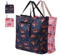 2Pcs Travel Laundry Bags with Handles & Drawstrings - Packable, Waterproof for Travel, Camp, Dorm, Swimming