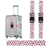 2Pcs Travel Luggage Straps, Print Suitcase Straps, Heavy Duty Luggage Belts, Adjustable Case Strap for Suitcases, Personalised Luggages Strap with Quick Release Buckle for Travel Flight