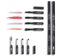 2PCS Travel Makeup Brush Set 4 in 1 Makeup Brushes Set Mini Portable Real Techniques Brushes Detachable Eyeshadow Brush Eyebrow Brush Screw Brush Lip Brush for Foundation, Concealer (Black)