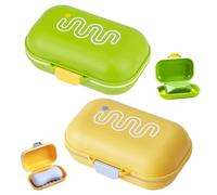 2PCS Travel Soap Case,Travel Soap Leakproof,Soaps Holder,Waterproof and Moisture-proof,Portable Soa-p Box,Flip Top Soa-p Holder,for Bathroom,Gym,Shower,Travelling(Yellow、Green)