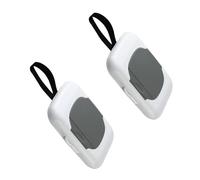 2Pcs Travel Wipe Holder Reusable Wet Wipe Container Box Strollers Hanging Dispensers Refillable Wipe Case Safe Wet Storage Wipe Holders Wipes and Holders（Gray）