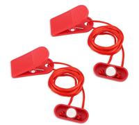 2pcs Treadmill Magnet Safety Key, 1.65x0.67in Magnetic Safety Switch Universal Treadmill Emergency Stop Magnet for Treadmills Running Machines Parts Replacement (Flat Oval)