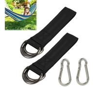2PCS Tree Swing Hanging Strap Swing Straps Hanging Kit with Zinc-Alloy Carabiners,Adjustable Polyester Hammock & Swing Strap Kit for Trees, Porches, Patios, Camping, Kids & Adults