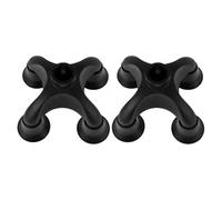 2pcs Trekking Pole Tip Protector Pads with Quad Foot Pa Fibre Black