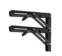 2pcs Triangle Folding Angle Heavy Support Adjustable Wall Mounted Bench Table Shelf(Black 14inch)