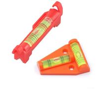 2Pcs Triangle Level with Hanging Horizontal Bubble for Construction and Woodworking, Orange T-Type Measuring Tool, 75x12.5mm and 58x44mm